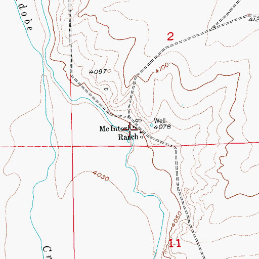 Topographic Map of McIntosh Ranch, CO