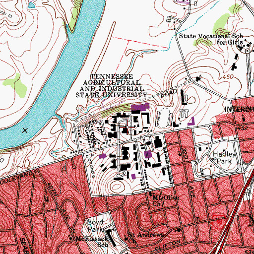 Topographic Map of Harold M Love Senior Learning Resource Center, TN