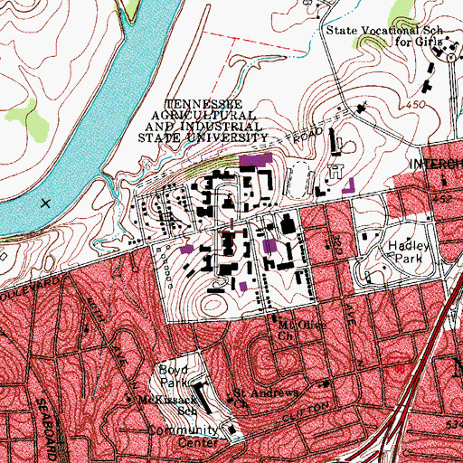 Topographic Map of Walter S Davis Humanities Building, TN