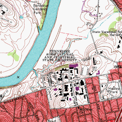 Topographic Map of Edward S Temple Track, TN