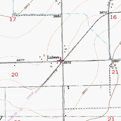 Topographic Map of Lubers, CO
