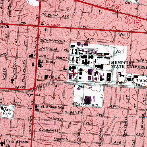 Topographic Map of Brister Tower, TN