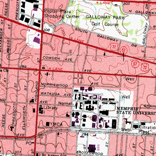 Topographic Map of Fogelman College of Business and Economics, TN