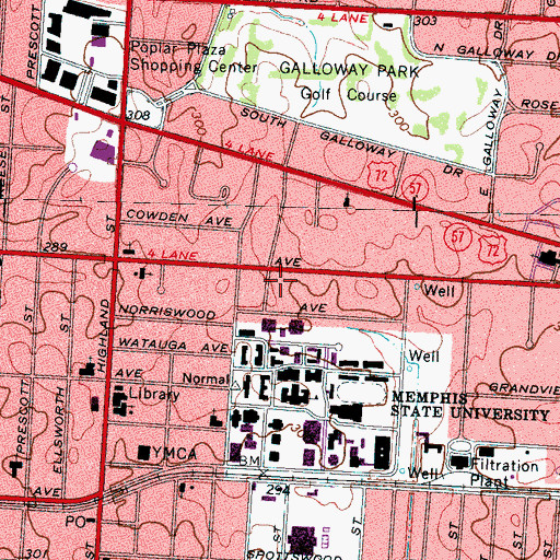 Topographic Map of Fogelman Executive Center, TN