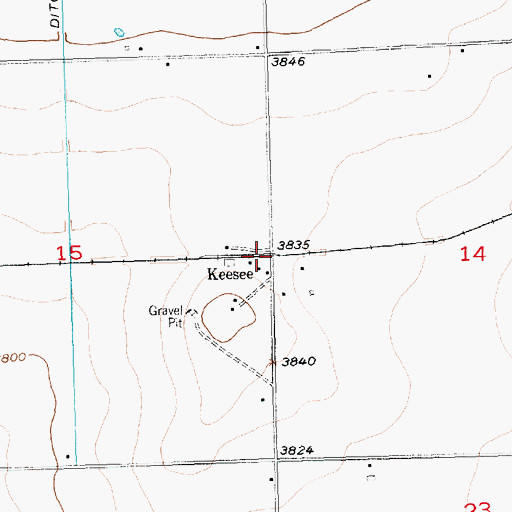 Topographic Map of Keesee, CO