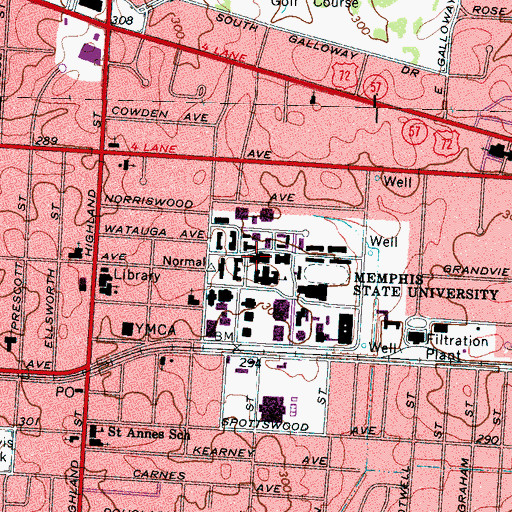 Topographic Map of Jones Hall, TN