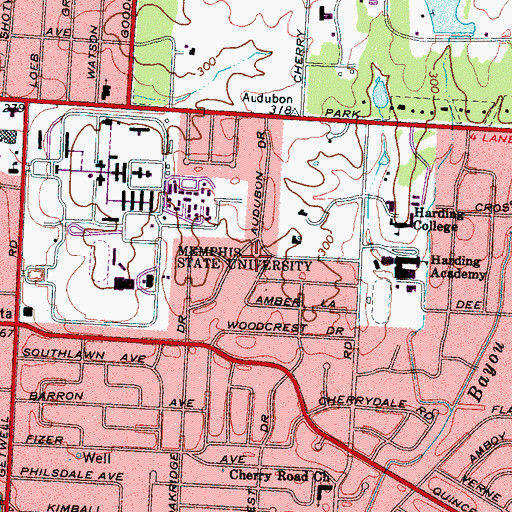 Topographic Map of Nat Buring Baseball Field, TN