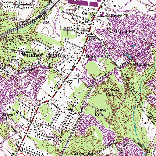 Topographic Map of Anthony T Lane Elementary School, VA