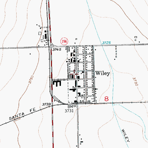 Topographic Map of Wiley, CO