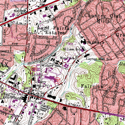 Topographic Map of Willard School, VA