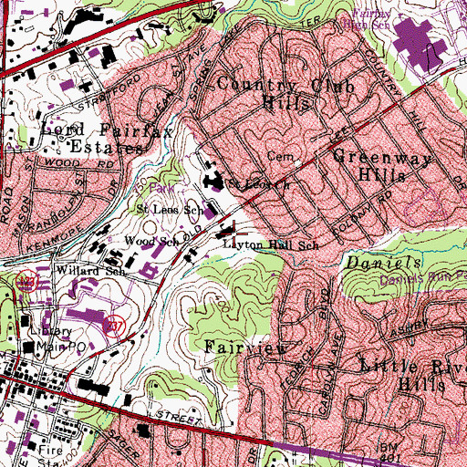 Topographic Map of Layton Hall School (historical), VA