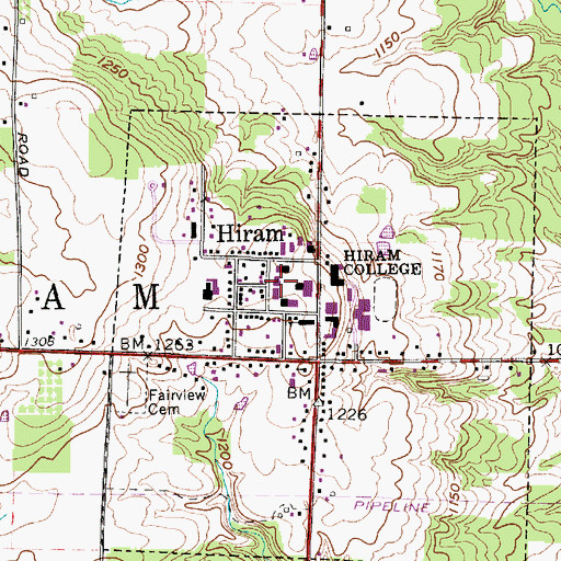 Topographic Map of Frohring Art Building, OH