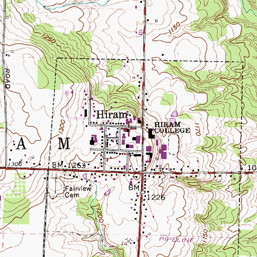 Topographic Map of Teachout-Price Hall, OH