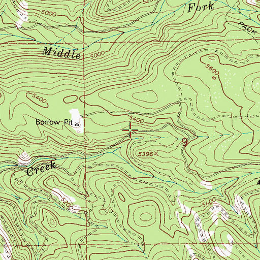 Topographic Map of Buck Creek Recreation Site, OR