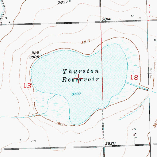 Topographic Map of Thurston Reservoir, CO