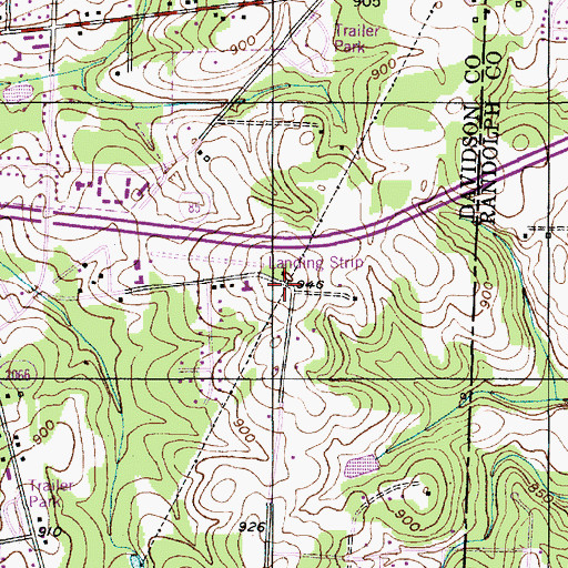 Topographic Map of Bethany Baptist Church, NC