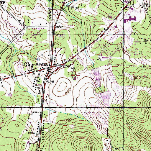 Topographic Map of Cedar Lodge Baptist Church, NC