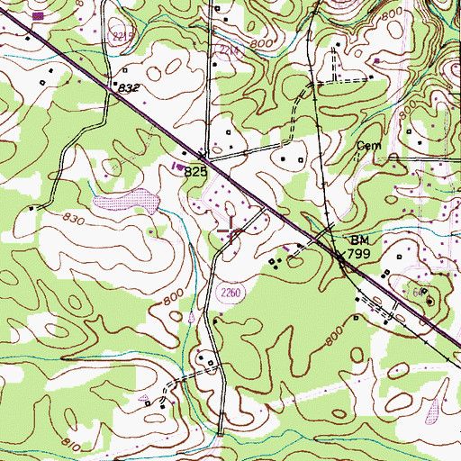 Topographic Map of Church of God, NC