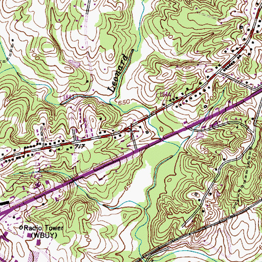 Topographic Map of Clearview Baptist Church, NC