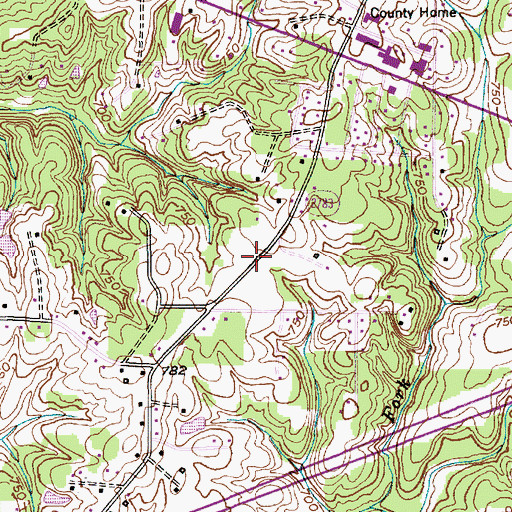 Topographic Map of East End Baptist Church, NC