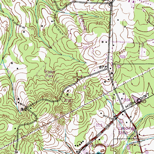 Topographic Map of Free Pilgrim Church, NC