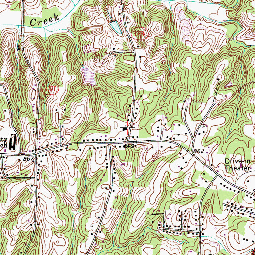 Topographic Map of Hasty Baptist Church, NC