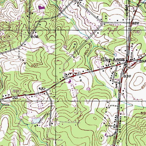 Topographic Map of Hillside Park Baptist Church, NC