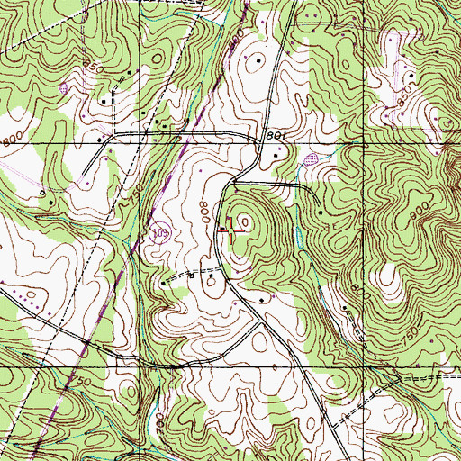 Topographic Map of Kennedy Road Free Will Baptist Church, NC