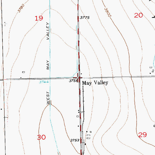 Topographic Map of May Valley, CO