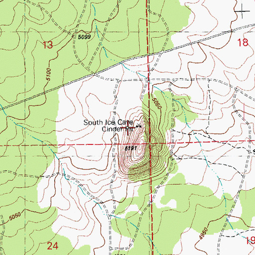 Topographic Map of South Ice Cave Cinder Pit, OR