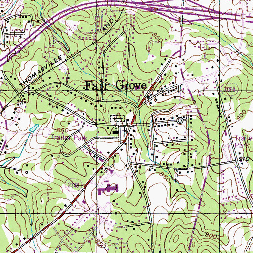 Topographic Map of Fair Grove Cemetery, NC