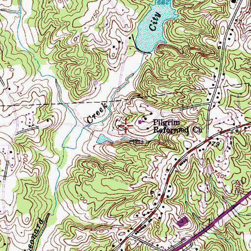 Topographic Map of Pilgrim Cemetery, NC