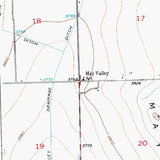 Topographic Map of May Valley School, CO