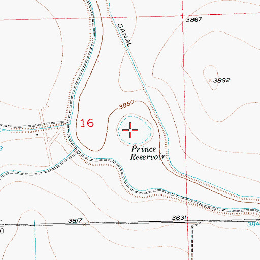 Topographic Map of Prince Reservoir, CO