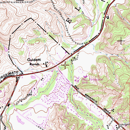 Topographic Map of San Benancio Canyon, CA