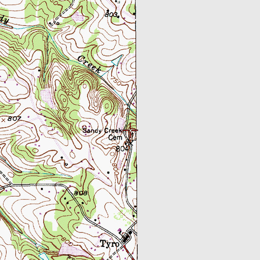 Topographic Map of Saint Lukes Lutheran Church (historical), NC