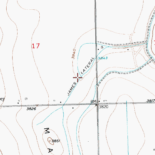 Topographic Map of James Lateral, CO