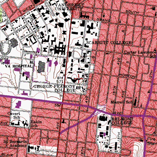 Topographic Map of East Hall, TN