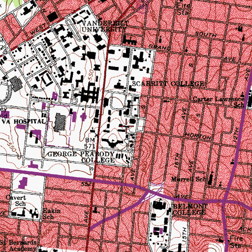 Topographic Map of Hobbs Laboratory, TN