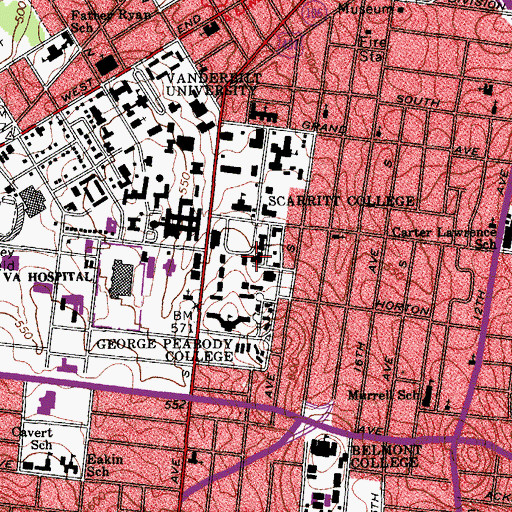 Topographic Map of Mayborn Building, TN