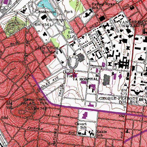 Topographic Map of McGugin Center, TN