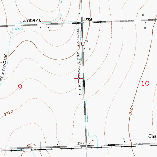 Topographic Map of East Fork Wheatridge Lateral, CO