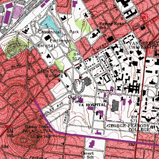 Topographic Map of Parmer Field House, TN