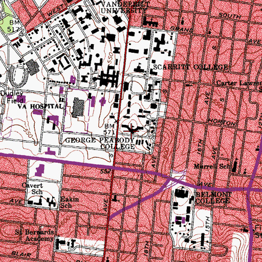 Topographic Map of Wyatt Center, TN
