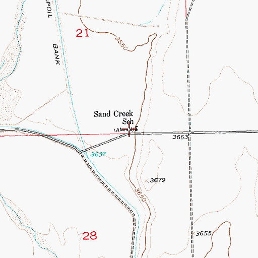 Topographic Map of Sand Creek School, CO