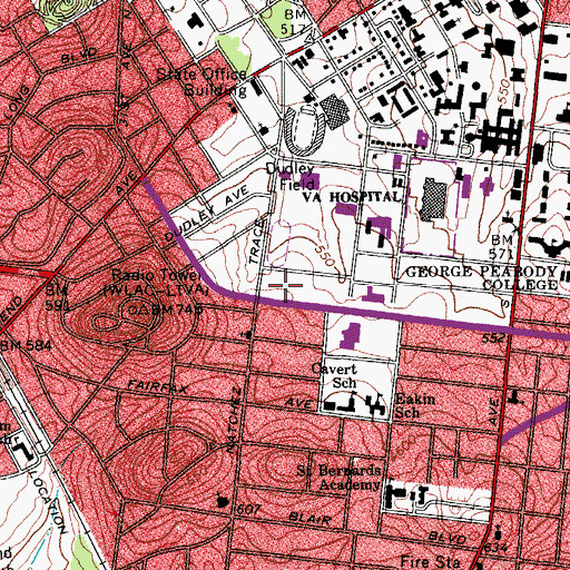 Topographic Map of Capers Field, TN