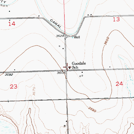 Topographic Map of Goodale School, CO