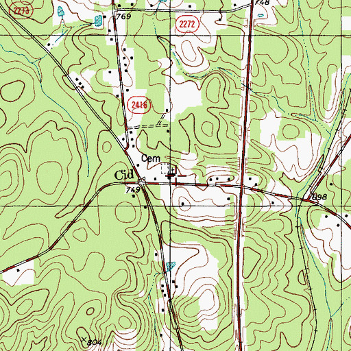 Topographic Map of Cid Methodist Church, NC