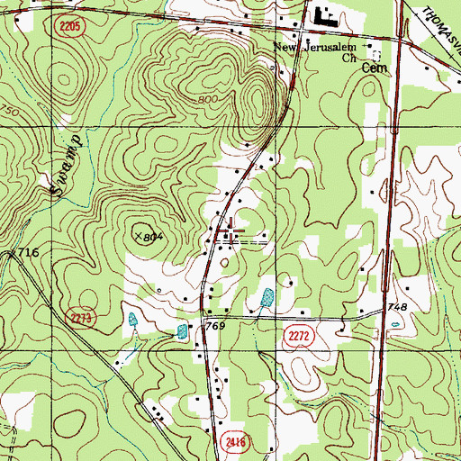 Topographic Map of Silver Valley Holiness Church, NC