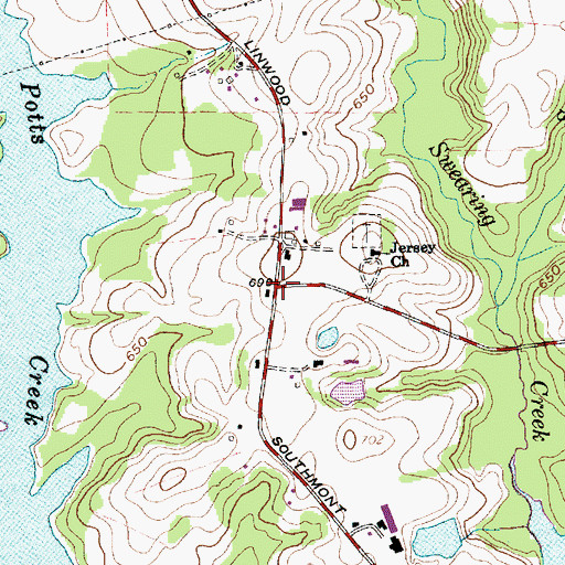 Topographic Map of Jersey, NC